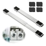 TUAKIMCE Heavy Duty Appliance Rollers, Adjustable Furniture Moving Roller Wheels with Brake, Washing Machine Wheels Load Bearing 660lbs for Refrigerators Sofa and Dryer（White）