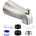 Dreyoo Tub Spout with Diverter, Tub Spout (Universal Fits 1/2" Copper Pipe, 1/2" IPS and 3/4" IPS), Bathroom Bathtub Faucet with Adapters and Hex Wrench (Brushed Nickel,Simple)