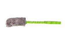 DINGO Fleece Dog Toy Artificial Fur Racer Squeaky Teaser Dog Wand 55 cm Long Bungee Handle for Agility, Dog Training, Reward, Retrieve, Chasing, Play Green 15584-2 , Pack of 1