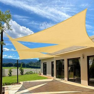 Artouch 12' x 12' x 12' Triangle Sun Shade Sails, 185GSM Shade Sail UV Block for Patio Garden Outdoor Facility and Camping