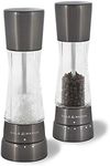 Cole & Mason Derwent Gunmetal Salt and Pepper Mills, Adjustable Grind Settings, Gourmet Precision+, Stainless Steel/Acrylic, 190 mm, Gift Set, Includes 2 x Salt and Pepper Grinders