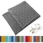 TREELY 100% Cotton Knitted Throw Bl