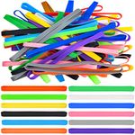 Coopay 48 Pieces Silicone Rubber Bands Colorful Elastic Bands Elastic Rubber Wrapping Bands for Books, Art, Exercise, Crab Traps, Cooking, Wrapping, Heat, Cold, UV, Chemical Resistant (5.5 inch)