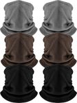 6 Pack Winter Fleece Neck Warmer Neck Gaiter Skiing Windproof Ski Neck Gaiter for Unisex (Black, Brown, Light Grey)