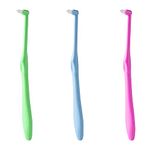 3 Pieces Tuft Toothbrushes Slim Interspace Teeth Brush for Orthodontic Braces & Detail Cleaning