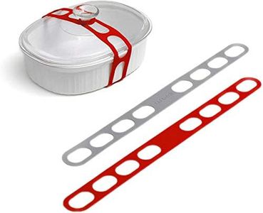 Lid Latch the reusable universal lid securing strap for crockpots, casserole dishes, pots, pans and more. Make it easy to transport your favorite dishes with one simple strap. (Retail Red/Grey)