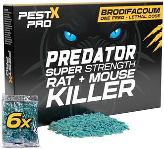 Pest X Pro Predator Rat Poisoning Super Strength - 6 Pack - Powerful Single Feed Rat Killer & Mouse Poison - Brodifacoum in Easy To Use Sachets - Indoor & Outdoor Rodent Control