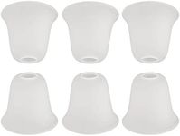 Giluta 6 Pack Bell Shaped Glass Shade Replacement Frosted Light Fixture Shades for ceiling fan light wall light,Lipless with 1-5/8-inch Fitter Opening