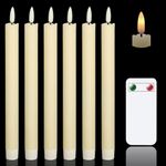 BESTOTTAM LED Candles Taper Candles 3D Flameless Candles Battery Operated Candle Lights LED Long Candles for Table Christmas Birthday Party Wedding Home Church Decoration with Remote-6 Pics