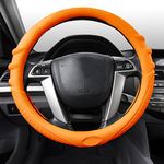 FH Group FH3003ORANGE Orange Steering Wheel Cover (Silicone W. Grip & Pattern Massaging Grip Orange Color-Fit Most Car Truck SUV or Van)