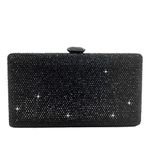 Boutique De FGG Crystal Evening Bags for Women Formal Party Box Clutch Wedding Rhinestone Handbags Bridal Purse, Small, Black, Small
