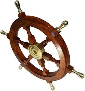 historicalmuseumstore Ship Wheel Wooden 24" Ship Wheel Nautical Boat Pirate Home Decor