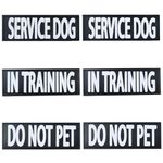 PawistaPal 6-Pack Service Dog Patch, in Training Dog Patch & Do Not Pet Patch with Hook Back, 6x2" UV-Printed Velcro Patch for Dog Harness, Without Loop (6 Patch, 6 * 2 inch)