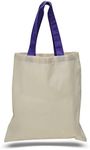 Set of 15- Cheap Cotton Tote Bags with Color Handles