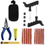 Gilary Universal Tubeless Tire Puncher Kit Emergency Flat Tire Repair Patch Puncture Kit for Car, Bike, SUV, & Motorcycle (with Storage Bag, Knief, Heavy Plier)