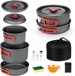 Alocs 13pcs Camping Cookware, Portable Camping Essentials with Accessories, Camping Gear Camping Cooking Set for Outdoor Cooking, Backpacking, Hiking and Picnic.