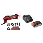 Einhell Power X-Change Cordless Multi Tool With Battery And Charger - 18V Multi-Use Cutting And Sanding Tool For Wood, Plastic, Metal And Tile - VARRITO 18V Oscillating Multi Tools With Accessories