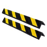 Elysian Parking Safety Rubber Pillar/Corner Guard 78.74 CM with 4 Reflective Tape for Wall and Vehicle Protection (3 PC)