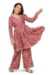 Jwalin Girl's Slub Cotton kurta Pant Set|Salwar Suit Set|Ethnic Wear For Girls|Traditional suit(JWGSET00117 DPK 36_Dark Pink_11-12Yrs)