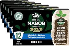 Nabob Bold Midnight Eclipse Coffee 100% Compostable Pods, 117g (6 Boxes of 12 Pods)