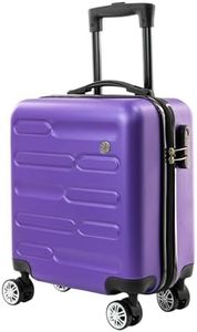 SA Products Purple Cabin Suitcase 45x36x20cm - Lightweight Hardshell Carry On Luggage with 4 Spinner Wheels, Telescopic Handle - Cabin Bag with Divider Pocket, Travel Case with Spacious Interior