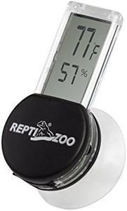 REPTI ZOO Reptile Terrarium Thermometer Hygrometer Digital LCD Display Pet Rearing Box Reptiles Tank Thermometer Hygrometer with Suction Cup