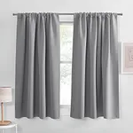 PONY DANCE Silver Grey Curtains for Living Room 63 inches Length, Lights & Drafts Blocking Window Curtains Room Darkening Drapes for Bedroom, W70 x L63 inch, 2 Panels