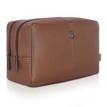 WildHorn Leather Toiletry Bag For Men Women - Dopp Kit For Travel Large Toiletry Kit. Toiletries Organizer (Walnut), 12.5 CM, Brown