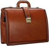 Banuce Vintage Full Grain Italian Leather Lawyer Briefcase for Men Doctor Bag 15.6 Inch Laptop Work Business Bag Attache Case with Lock