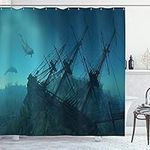 Ambesonne Nautical Shower Curtain, 