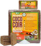 Elixir Gardens 75 Litre x 1 Organic Coco Coir Compost Blocks/Bricks Peat-Free Pre-Washed Compressed | Natural Peat-Free Growing Medium/Potting Soil & Reptile Vivarium Bedding