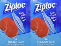 Ziploc Quart Freezer Bags - 54-Count (Pack of 2)