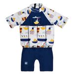 Splash About Unisex Kid's Sleeved Floatsuit One Piece Swimsuit, Tug Boats, 1-2 Years