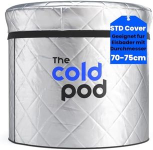 The Cold Pod Ice Bath Tub Cover Standard Size: Insulated and Silver UV Heat Reflective Cold Plunge Tub Cover, Waterproof and Zip Up All Weather Resistant Protective Lid