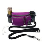 TUDEQU 4-IN-1 Hands Free Dog Zero Shock Absorbing Bungee Leash with a Multifunctional Waist Bag