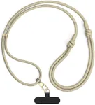 Lawonda Rope Phone Strap Universal Phone Charm Hands-Free Wrist Phone Lanyard, Phone Hand Strap Grip with Tether Patches Beige