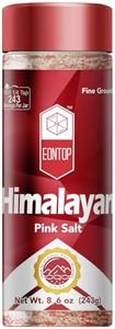 EONTOP Himalayan Pink Salt, Fine Ground Rock Salt 8.6oz, Mineral Rich Salt No Anti-Caking Agents, Ideal for Cooking, Seasoning Baking, Soups, Electrolyte drinks and Daily Use, 243g