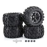 RC Station 12mm Hex RC Wheels and Tires 1/10 Scale 2.8 RC Truck Tires Wheels for Traxxas Rustler Stampede Hoss 2wd 4x4 vxl Tires Wheels Arrma Tires Wheels Redcat Volcano Tires Preglued