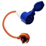 WAIZHIUA UK Electric Hook Up Adapter 13A Plug to 16A 3 Pin Socket Fly Lead Converter Mains Converter Lead for Campervan Plug Coupler for Caravans Camping and Long-distance Travel Voltage 200-250v