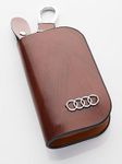 Contacts Car Key Cover Compatible with Audi Smart Key With Key Chain For all Audi Cars TT Coupe RS Sportsback (Brown)……