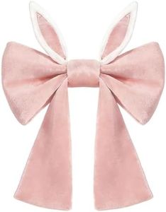 28 x 20 in Easter Bunny Bow Decoration Large Pink Bow Wreath Easter Bows Tree Topper Spring Season Front Door Decoration