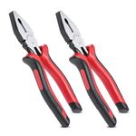 FREEMANS FCP08 Combination Plier with Cellulose Acetate Sleeve for Home DIY & Electrical Applications II Plier for Bending, Holding, Cutting & Pulling etc - 8 Inch (Set of 2)