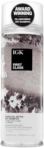 IGK FIRST CLASS Charcoal Detox Dry Shampoo, dry shampoo spray, overnight dry shampoo, best dry shampoo for oily hair, 6.3 Oz