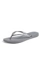 Havaianas Women's Slim Flip Flop, Steel Grey, 37 BR/7/8 M US