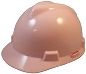 MSA V Cap Style Hard Hats with Lightweight Staz-On Suspension with Tote Bag - Standard Pink
