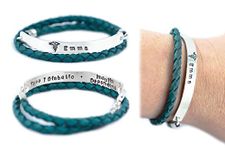 Fashionable ID Medical Alert Bracelet for Women and Girls with Free Engraving, Choose Quality, Stylish Custom Made in Sterling Silver Personalized with Genuine Leather in Your Colour of Choice