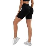 YADIFEN Gym Booty Shorts for Women Hip and Butt Lifting Shorts　Workout Leggings Yoga Shorts Cycling Shorts Pole Dance Shorts for Sport Running Joggers Biker Black