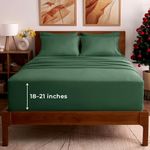 Mellanni King Sheet Set - 6-Piece Iconic Collection Bedding, (Including 4 Pillowcases), 21-Inch Extra Deep Pocket, Easy Care, Ultra Soft, Cooling Sheets, Brushed Microfiber - Emerald Green