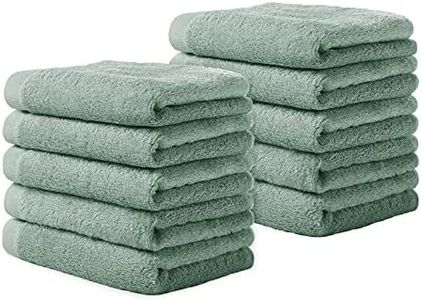 Yoofoss Luxury Washcloths Towel Set 10 Pack Baby Wash Cloth for Bathroom-Hotel-Spa-Kitchen Multi-Purpose Fingertip Towels & Face Cloths - Green