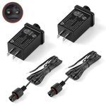 2Pack 12V 18W 1.5A Class 2 Power Supply for Inflatables,Waterproof Replacement Yard Inflatable Adapter,AC to DC Low Voltage LED Transformer w/ 3M Power Cord for Christmas Light Decorations,ETL Listed